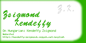 zsigmond kendeffy business card